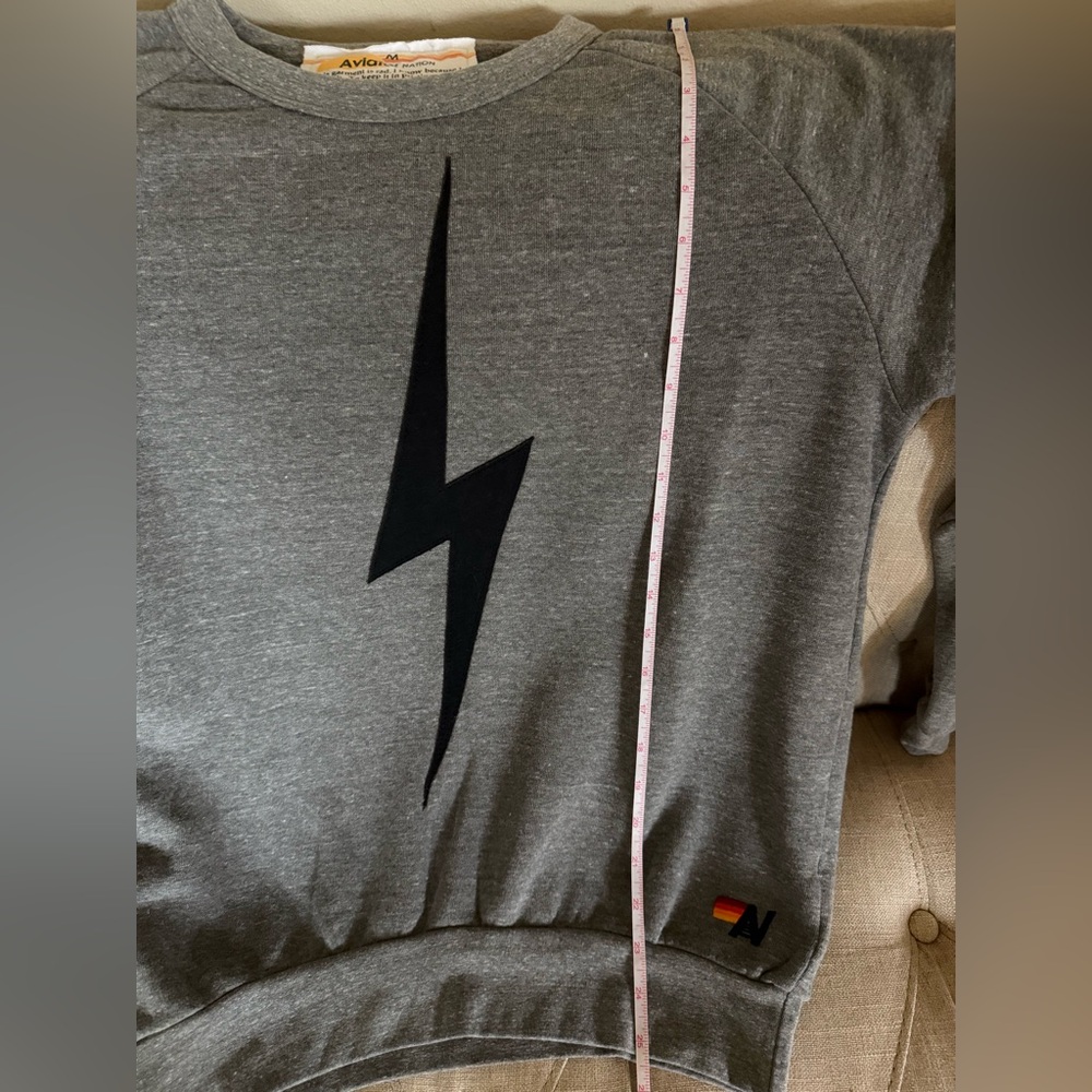 Aviator Nation Lightning Bolt & Rainbow Stripes Crewneck Sweatshirt - Medium - Picture 13 of 15